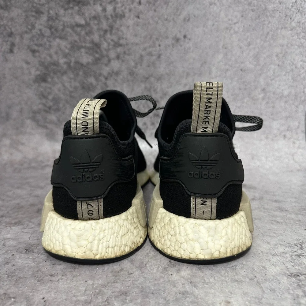 Adidas NMD R1 Sneakers Mens 10 Black Sand S76847 Boost Low Running Shoes